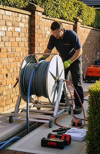 Plumber Cable Reel Drain Cleaning
